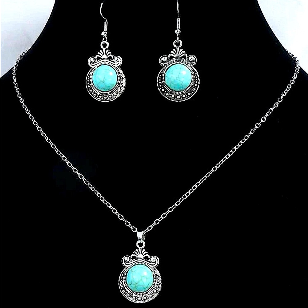 Turquoise Earrings and Necklace set
